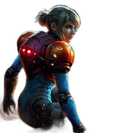 robot, face, concept art, fantasy art transparent PNG cut-out