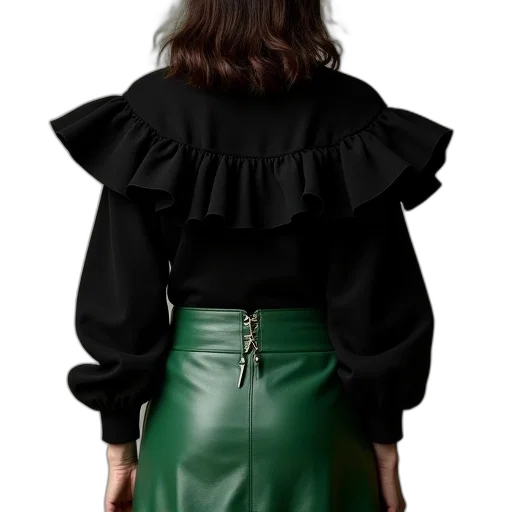 jacket, dress, staff, hair transparent PNG cut-out
