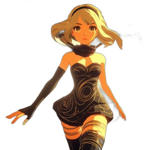 dress, staff, concept art, 3d render transparent PNG cut-out