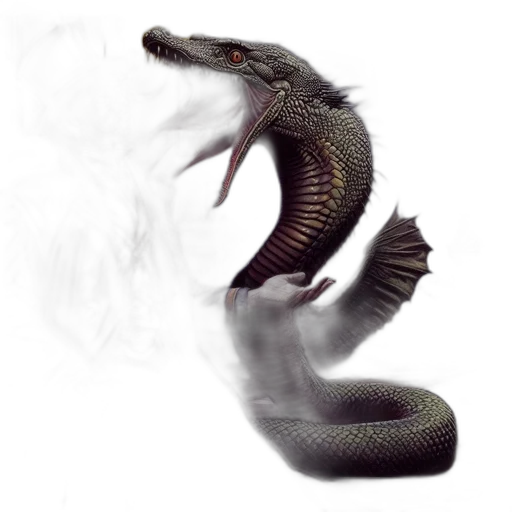 dragon, creature, animal, staff transparent PNG cut-out