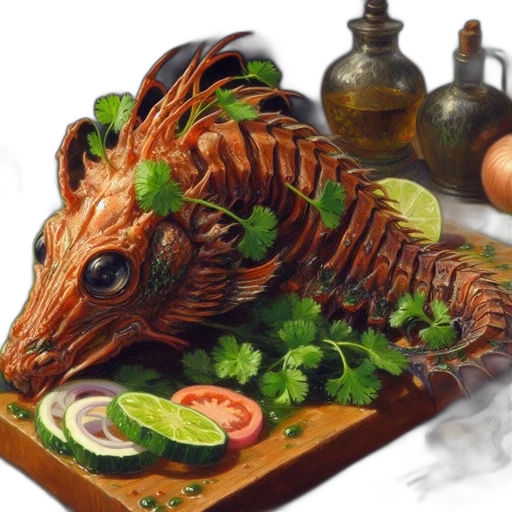dragon, food, animal, creature transparent PNG cut-out