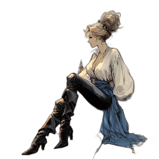 dress, staff, shoes, jewelry transparent PNG cut-out