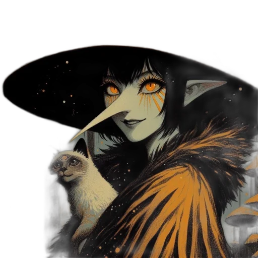 staff, mask, creature, hat transparent PNG cut-out