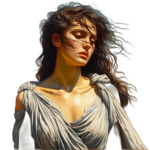 face, dress, fantasy art, photorealistic transparent PNG cut-out
