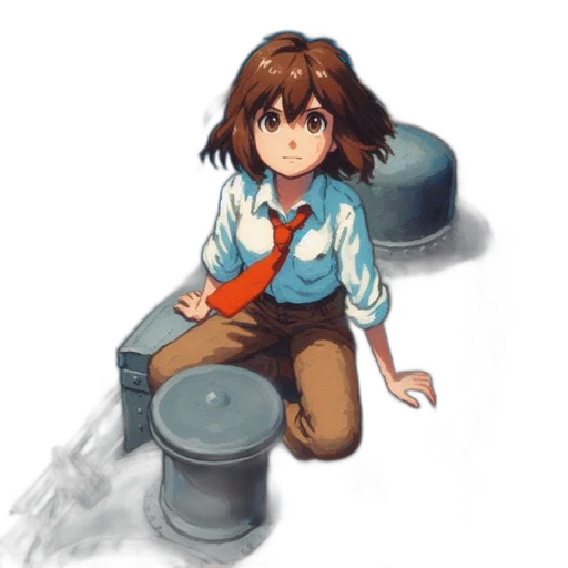 robot, weapon, staff, jacket transparent PNG cut-out
