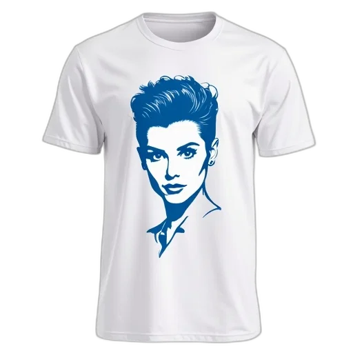 cartoon, white, t-shirt, blue transparent PNG cut-out