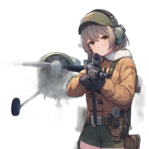 weapon, jacket, staff, robot transparent PNG cut-out