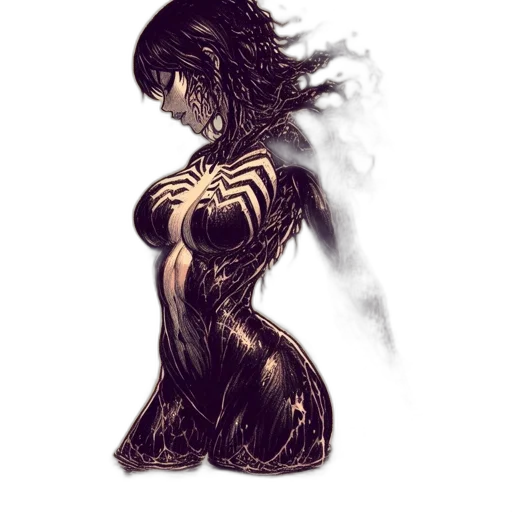 dress, robot, hair, creature transparent PNG cut-out