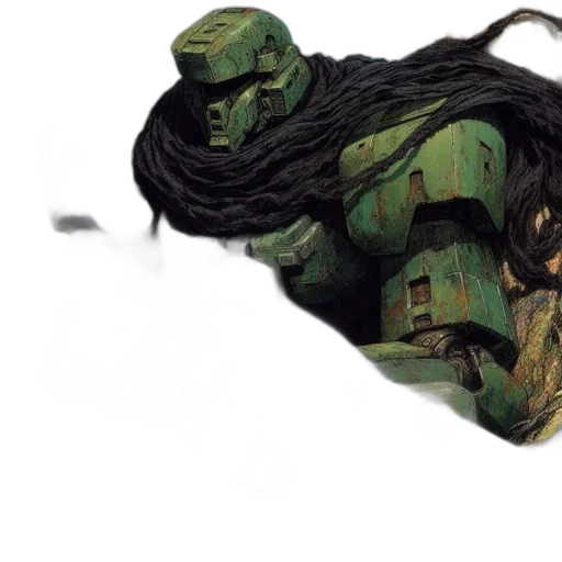 hair, mask, weapon, creature transparent PNG cut-out