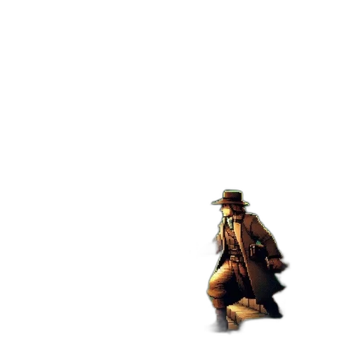 hat, robot, jacket, staff transparent PNG cut-out