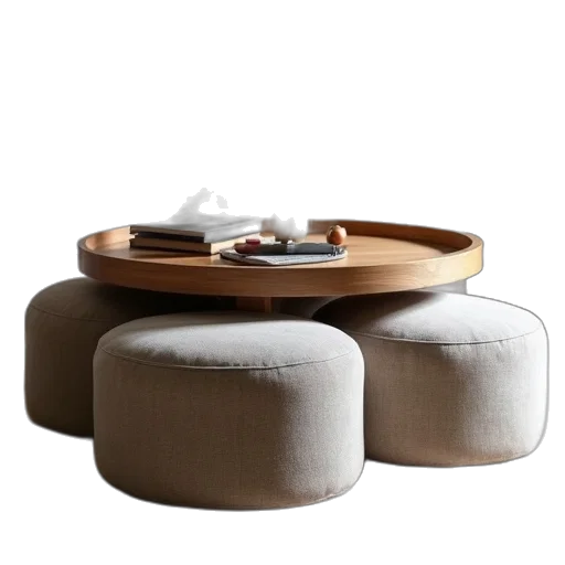 furniture, 3d render, earth tones, tray transparent PNG cut-out