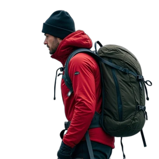 jacket, 3d render, red, marmot transparent PNG cut-out
