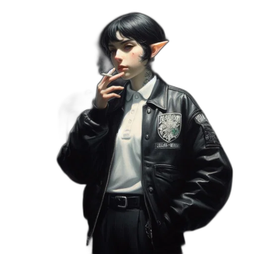 jacket, staff, dragon, face transparent PNG cut-out