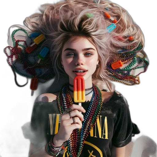 hair, face, jewelry, hat transparent PNG cut-out