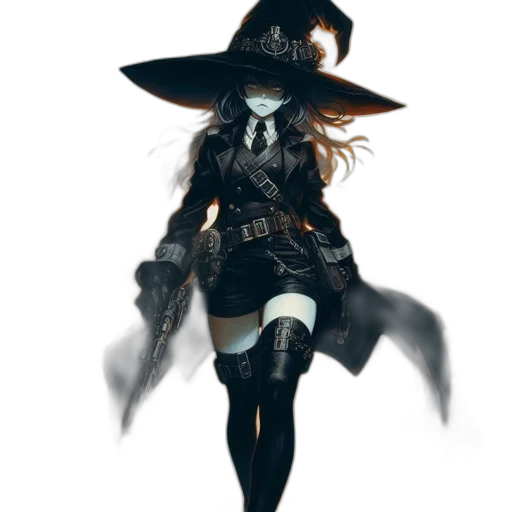 hat, staff, dress, weapon transparent PNG cut-out