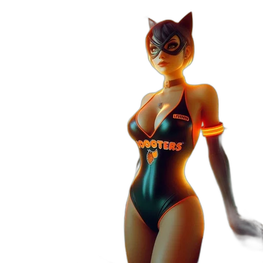 concept art, 3d render, comic book art, cyberpunk transparent PNG cut-out