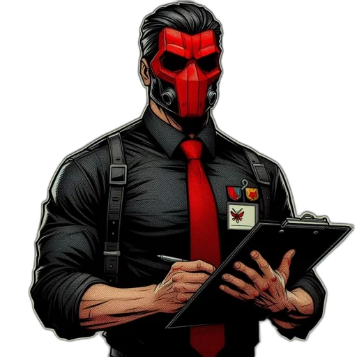 mask, staff, face, comic book art transparent PNG cut-out