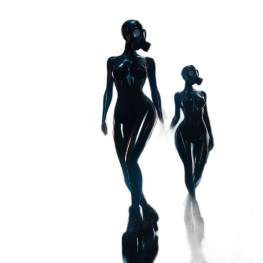 dress, robot, 3d render, concept art transparent PNG cut-out