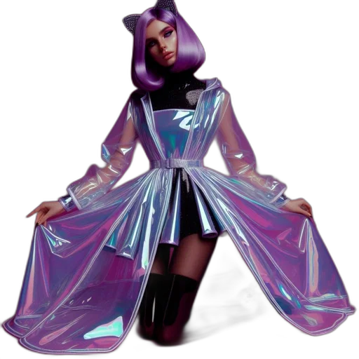 dress, concept art, vaporwave, 3d render transparent PNG cut-out