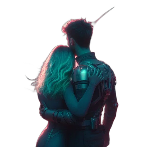 jacket, robot, concept art, cyberpunk transparent PNG cut-out
