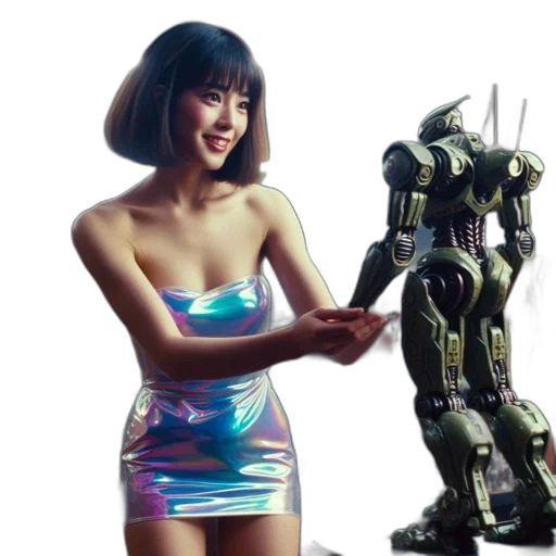 robot, dress, weapon, concept art transparent PNG cut-out
