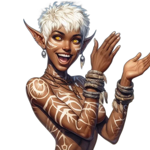 staff, face, creature, fantasy art transparent PNG cut-out
