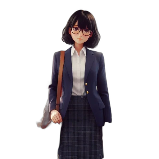 jacket, dress, staff, robot transparent PNG cut-out