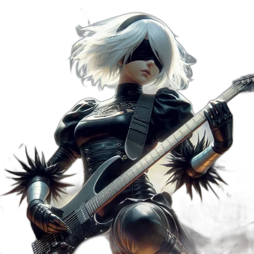 weapon, jacket, robot, hair transparent PNG cut-out