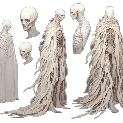creature, hair, dress, concept art transparent PNG cut-out