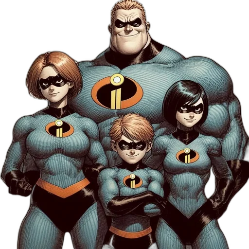 comic book art, concept art, four, animated transparent PNG cut-out