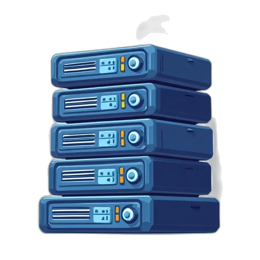 3d render, stack, servers, icon transparent PNG cut-out