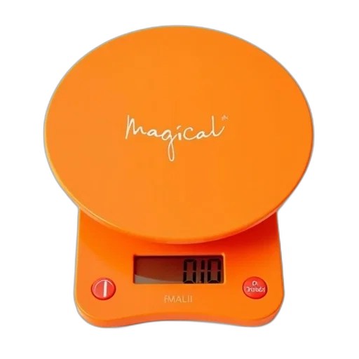 bright, orange, kitchen, scale transparent PNG cut-out