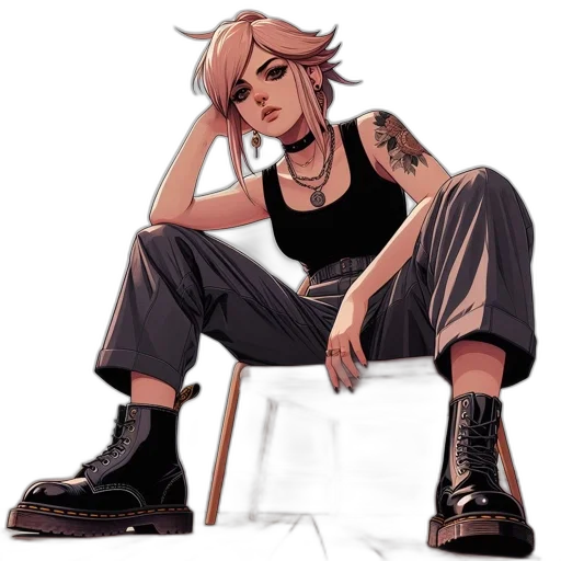jacket, face, staff, shoes transparent PNG cut-out