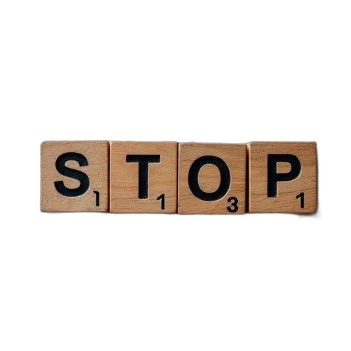 staff, word, stop, spelled transparent PNG cut-out