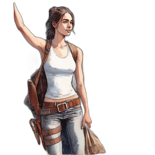 jacket, weapon, staff, concept art transparent PNG cut-out