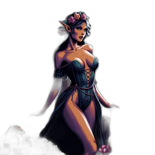 dress, fantasy art, concept art, comic book art transparent PNG cut-out