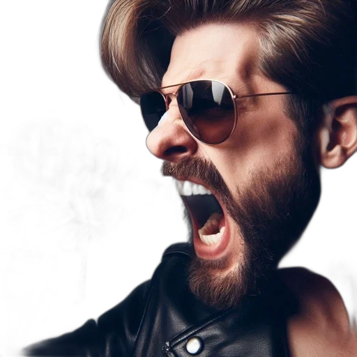 hair, jacket, face, photorealistic transparent PNG cut-out