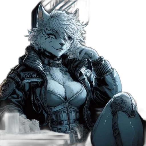 jacket, weapon, robot, staff transparent PNG cut-out