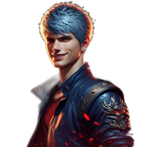 jacket, face, concept art, fantasy art transparent PNG cut-out