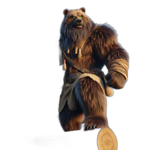 creature, animal, staff, 3d render transparent PNG cut-out