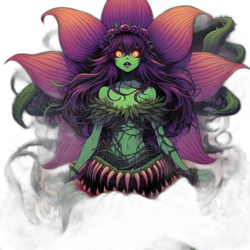 creature, mask, crown, flower transparent PNG cut-out
