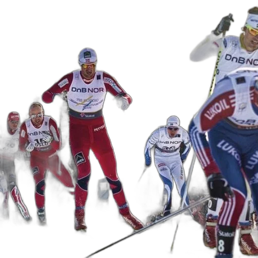 group, cross-country, skiers, race transparent PNG cut-out