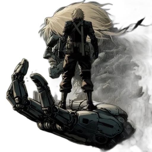 robot, weapon, jacket, concept art transparent PNG cut-out