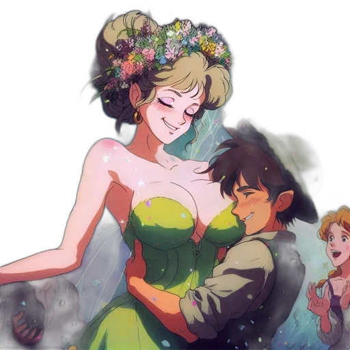 dress, crown, watercolor, anime transparent PNG cut-out