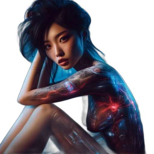 cyberpunk, photorealistic, concept art, fantasy art transparent PNG cut-out