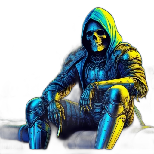 jacket, mask, robot, comic book art transparent PNG cut-out