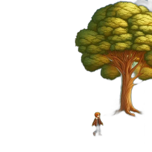 tree, concept art, pixel art, 3d render transparent PNG cut-out