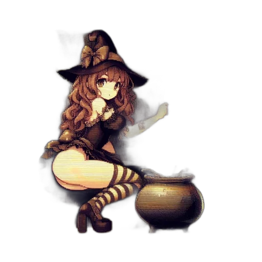 staff, hat, weapon, pixel art transparent PNG cut-out
