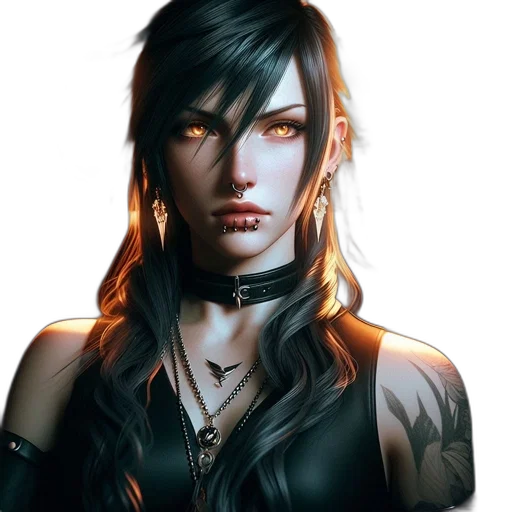 face, fantasy art, concept art, cyberpunk transparent PNG cut-out