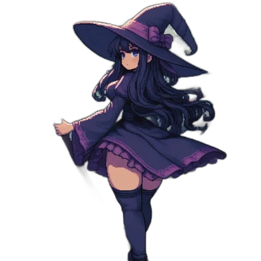 hat, staff, dress, pixel art transparent PNG cut-out